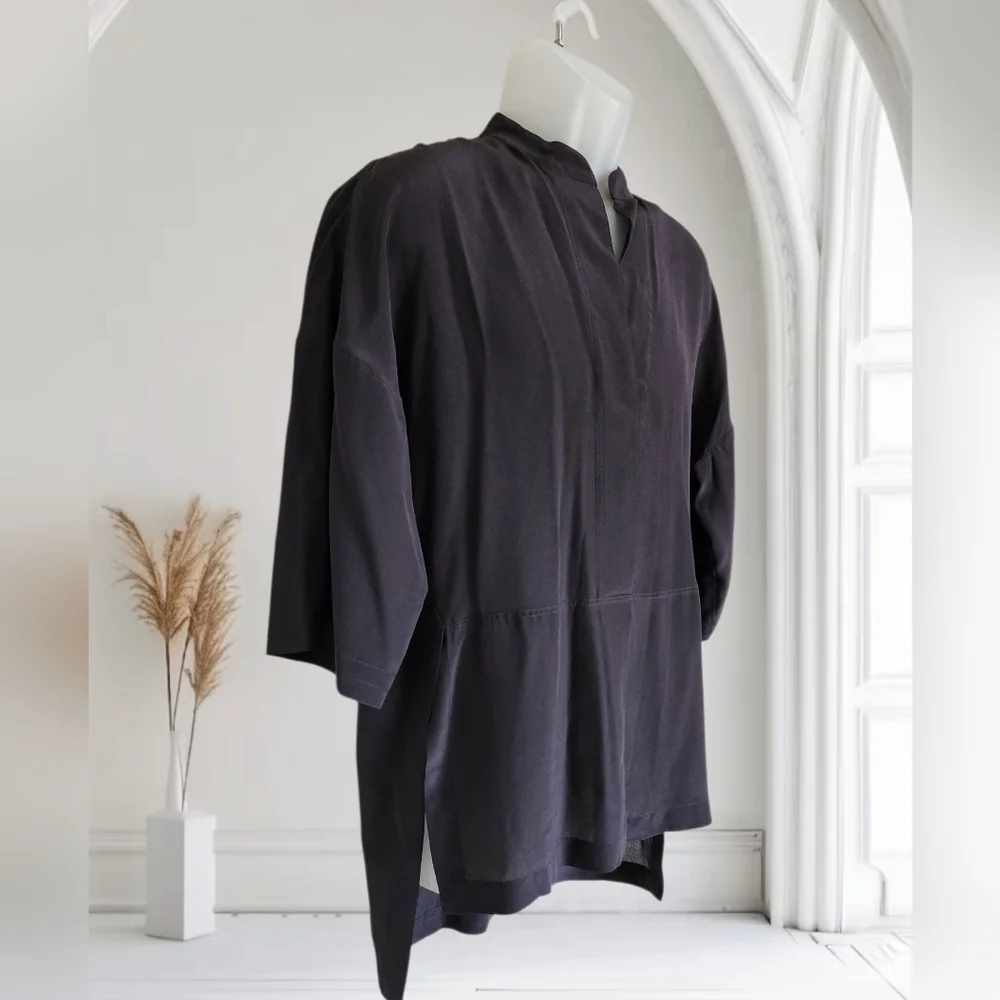 J. Crew Tunic 100% Silk Classic Black  Size S - Picture 10 of 15